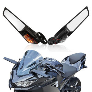 Motorcycle Rotating Rearview Mirrors With Turn Signal for Honda CBR1000RR Kawasaki Ninja 650 Yamaha R15 Suzuki GSXR1000 Modified