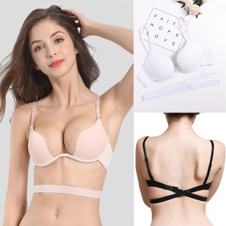 Áo Ngực Khoét Sâu Chữ V Áo Ngực Không Dây Khoét Sâu Gợi Cảm Áo Lót Nâng Ngực Vô Hình Hở Lưng Đồ Lót Không Đường May Quần Áo Nữ
