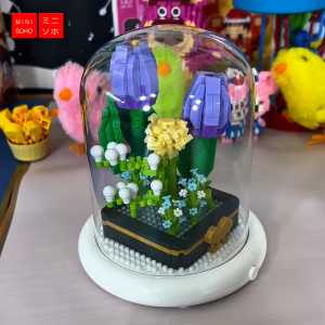 Mainan Anak DIY Hiasan Bunga Nano Blok Bangunan Block Bricks Dekorasi Penutup Plastik