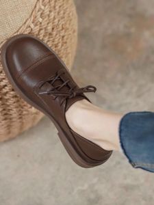 WANGGONGZHU | Retro Academic Style Womens Loafers Spring Autumn Soft Bottom Slip-On Shoes British Style Flats Casual Round Toe Rubber Sole