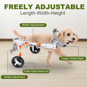 Lovinland Pet Wheelchair for Back Legs Lightweight Portable Wheelchair Adjustable Pet Wheelchair Cart for Senior Arthritis Paralyzed Injured or Disabled Dogs and Cat