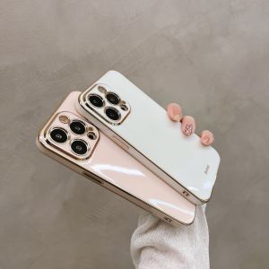 Ultra-Thin Pure Color Electroplated Soft Shell Phone Case for  16/15 pro Compatible with 14 pro 13 pro Max Silicone Anti-Fall Full Cover 12 New Model Simple High-End Protection Case for Men And Women