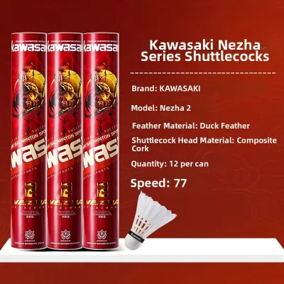 Kawasaki | NaZha 7 pro Badminton Shuttlecock Training And Competition Grade Durable Natural Feather Stable Flight Long Lasting