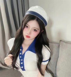 Sweet Sassy Style Womens Clothing Japanese Style Young Adult Sailor Gym Outfit Polo Lapel Silm Short Sleeve Rompers Shorts Summer