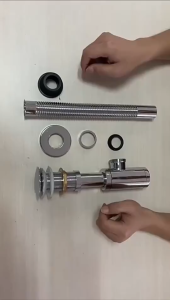 Workes Brass P Trap Basin Sink Waste Trap Drain Tube Kit Adjustable Height Modern Drainage