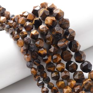 Hạt Đá Tự Nhiên Bộ DIY Trang Sức Làm Đá Mắt Hổ Cắt Charm Vòng Tay Vòng Cổ Bông Tai Phụ Kiện 6/8/10mm