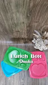 Kotak makan plastik panjang kotak bekal anak dan dewasa free sendok lunch box wadah makanan sekolah