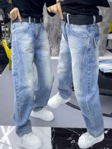 High Waist Loose Womens Jeans Curved Knife Banana Pants Wide Leg Loose Long Trousers Spring New Style Casual Washed Denim