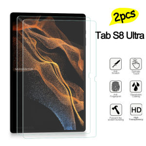 2 Packs Oil-coating Ultra Clear Tempered Glass HD Hard Film Scratch Proof Screen Protector For Samsung Galaxy Tab S8 Ultra 14.6
