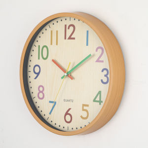 Colorful Wind Hanging Clock round Shape Cartoon Simple Design for Bedroom Childrens Room Wall Decoration Clock Home Decor
