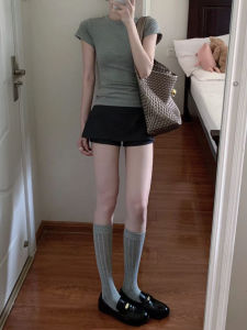 Áo Thun Nữ Tay Ngắn Màu Trơn Ôm Vừa Vặn Mùa Hè Cổ Tròn Tay Thường Màu Trơn Phong Cách Hàn Quốc Thường Ngày