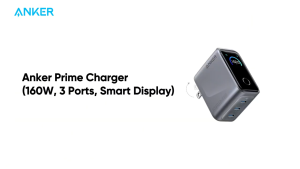 Anker GaN Prime 160W 3-Port Compact Wall Charger Smart Display and Touch Control 140W Max Charging via Single Port for iPhone 17/16/15/14/13 Series MacBook iPad Pixel Samsung