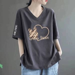 Áo Thun Cotton Tay Ngắn Dáng Rộng Cổ Tròn Màu Trơn Mùa Hè Cho Nữ Áo Thun Thường Ngày Thoải Mái Thoáng Khí