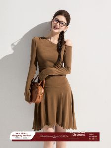THROUS | Đầm A-line Dây Kéo eo Ôm Body