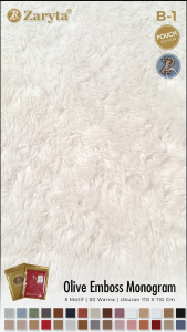 HIJAB SEGI EMPAT ZARYTA OLIVE EMBOSS MONOGRAM (POUCH) SWAROVSKI