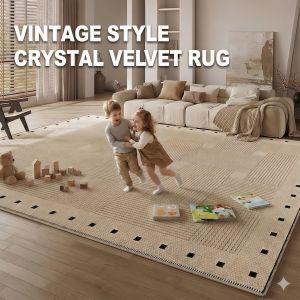 Zeen 5 Size Crystal Velvet Carpet Mid Century Style Rug Point Plastic Non-slip Bottom Floor Mat Carpet Living Room Carpet Rug Non Slip Mat Home Carpet