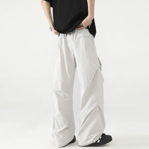 Quần Dài Thể Thao Mùa Hè Bằng Lụa Băng Mỏng Cắt Chéo Màu Be Cho Nam Quần Dài Thường Ngày Làm Việc Ngoài Trời Quần Dài Thể Thao