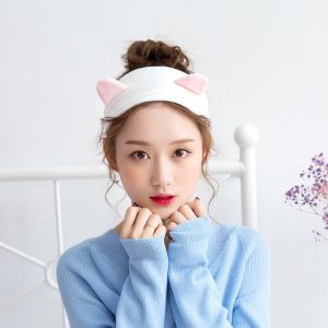 Factory Direct Supply Super Cute Korean Hair Band Sweet Face Wash Cat Ear Headband Wash Hair Cover Hair Accessories