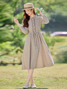 MANWUJINGLING | Chic Youthful Waist-Shaping Slimming Plaid Dress