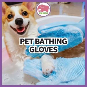 Pet Dog And Cat Bathing Massage Gloves Silicone Gloves Anti-scratch Anti-bite Comfortable Blue Pet Gloves Bath