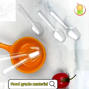 100/500pcs Disposable Plastic Sundae Spoon Pudding Spoon Individually Packed Transparent Dessert Spoon