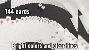 144Pcs Paper Mahjong Contains Two Dice Portable Mahjong Playing Cards Family Travel Board Game Cards