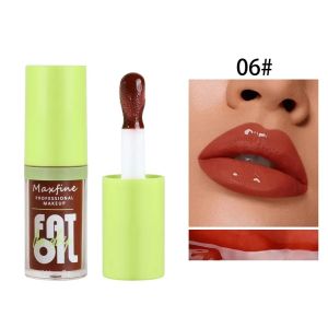 6 Colors Lip Gloss Waterproof Long-term Moisturizing Non-stick Cup Non-fading Liquid Green Packaging Lip Gloss Cosmetics Makeup