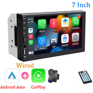Hippcron 7" 2Din Car Radio Car Multimedia Video MP5 Player HD Touch Screen Wired Carplay Android Auto FM USB Mirrorlink 1024*600