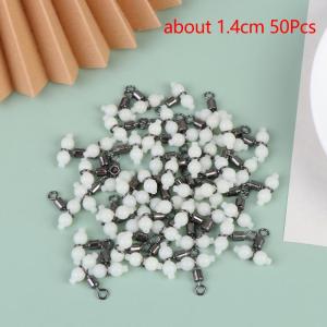 50Pcs Luminous Gourd Bead Fishing Swivel Connector Anti Tangle Smooth Rotation Tackle for Lake Trout Fishing Accessory