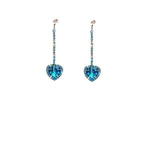 Shining Dream Blue Crystal Earrings Personality Womens Fashion Jewelry Elegant Lightweight Luxury Ear Decorations