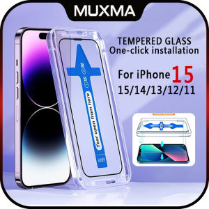 Muxma Magical Screen Protector Compatible for iPhone 16 16e 15 14 13 12 11 Pro Max Plus Mini X XS MAX XR Easy Installation Tempered Glass