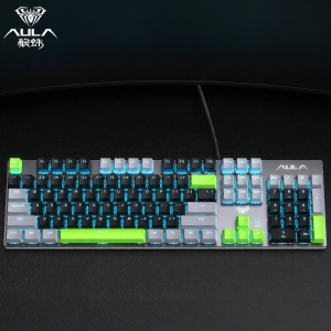 AULA-MOJING | Bộ Bàn Phím Cơ và Chuột cho Gaming với Trục Xanh và Trà