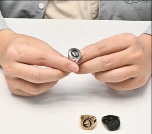 Kemstone Retro Mens Horse StainlessSteel Ring Round Rings Jewelry