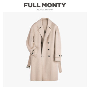 Mens Business Casual Double Breasted Wool Coat