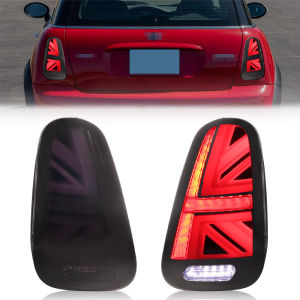 2PCS Tail Lights Assembly For Mini Cooper R50 R52 R53Union Jack Rear Tail Lamps Tail/Brake & Sequential Blink Turn Signal 01-07