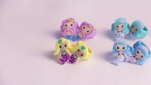 6/12pcs Cartoon Mermaid Silicone Rings Baby Shower Girls gift Birthday Party Decoration Under the Sea Themed Mermaid Party favor