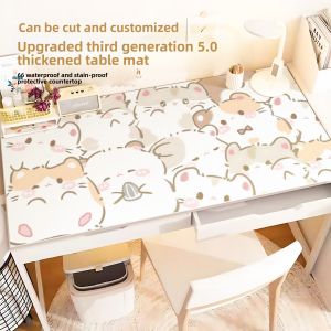 Leather Desk Mat for Students Cute Cartoon Design Eye Protection Writing Surface Book Desk Special Use Functional Scene