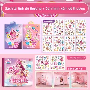 HPRETTY | Sách Im Lặng Dễ Sử Dụng Có Từ Tính 4 Tờ Nhãn Dán