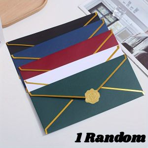 10/1 Pcs Luxury Envelope Kit (5 Colors) with Gold Foil Stickers - Elegant Design Birthday Corporate Events Durable Invitation