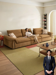 Bauhaus Chenille Fabric Sofa with Movable Backrest