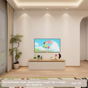 KEBIXIONG | Living Room New Wooden Cream Style TV Stand Storage Cabinet