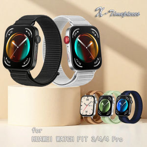 Nylon Bands for Huawei Fit 3 / 4 / 4 Pro for Men Women Sport Loop Breathable Adjustable Stretchy Braided Straps Available in Multiple Colors