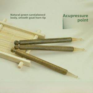 Whole Piece Acupoint Pen Green Ebony Horn Rasp Massage Stick Full Body Tendon Release Foot Bottom Massager Traditional Chinese Medicine Tool
