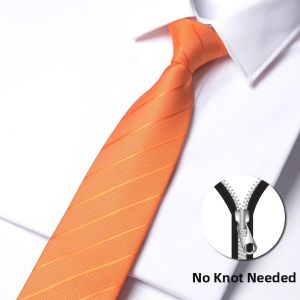 Romguest | Gold Striped Easy Wear Zipper Tie