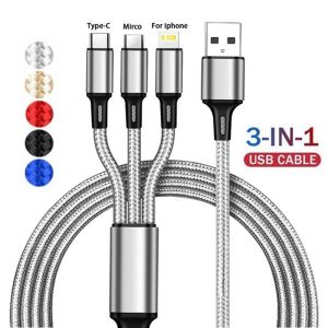 ⚡Hàng Chính Hãng + Miễn Phí Vận Chuyển + COD⚡Cáp Sạc USB 3 Trong 1 Micro USB Cổng Đa Năng Type C Dây Sạc Cho Samsung Xiaomi Huawei Cổng Kết Nối Lightning Của Apple Dây Cáp