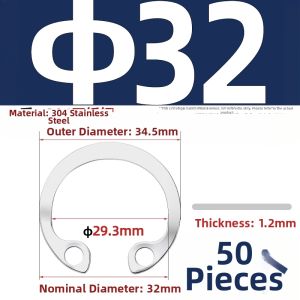 TIANZHUOJINSHU | Stainless Steel and Manganese Internal Retaining Ring C-type 3mm Diameter