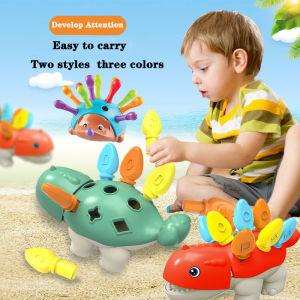 Kids Spike The Fine Motor Educational Hedgehog dinosaur plug-in toys Montessori Infants Sensory Learning Colors Numbers Sorter Toy Occupational Therapy Toys for Toddlers Babies Children Ages 18 months+