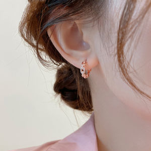 Chain Link ต่างหูห่วงผู้หญิงกุหลาบสว่างต่างหูสีทองต่างหูอินเทรนด์