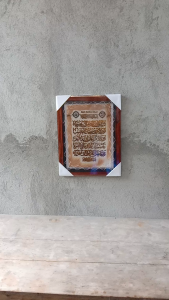 Hiasan Kaligrafi Kulit Kambing Ayat Seribu Dinar