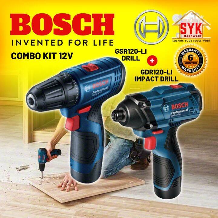 Syk Bosch Combo Kit V Gdr Li Gsr Li Bosch Cordless Drill Cordless Impact Driver Power